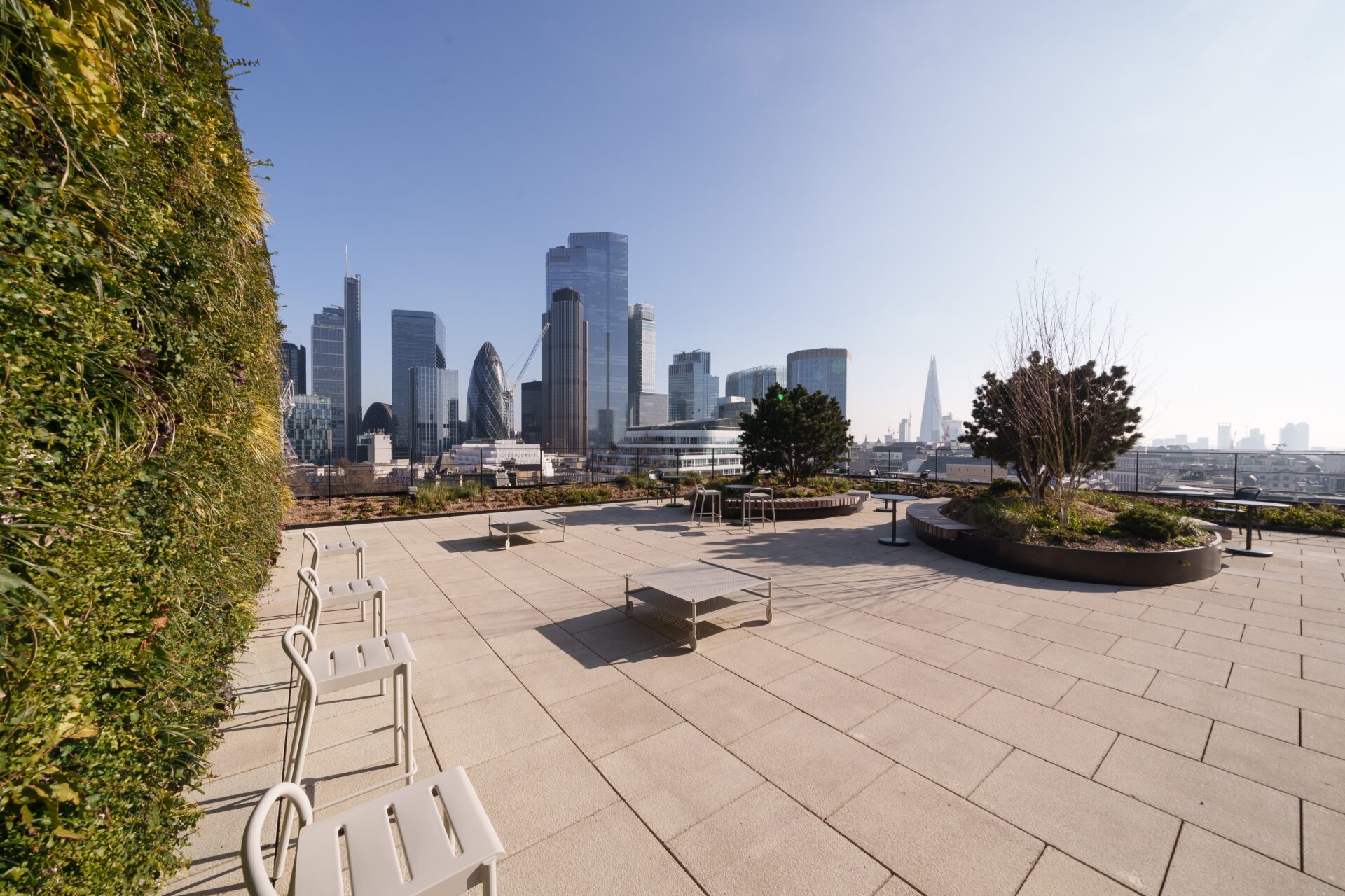 A view of the communal terrace
